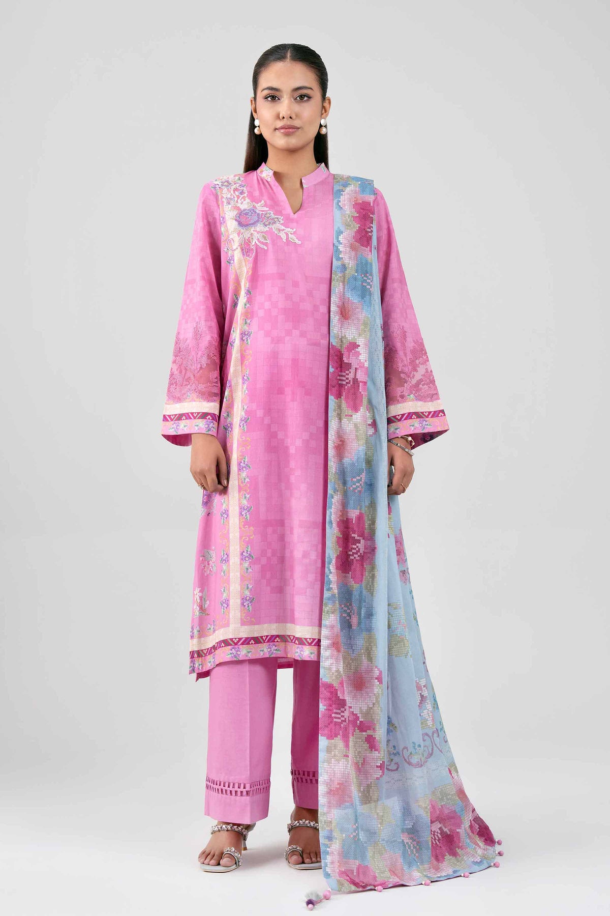 Nishat Unstitched Embroidered Lawn 3 Piece Suit – NL26-42601461 – Summer Collection
