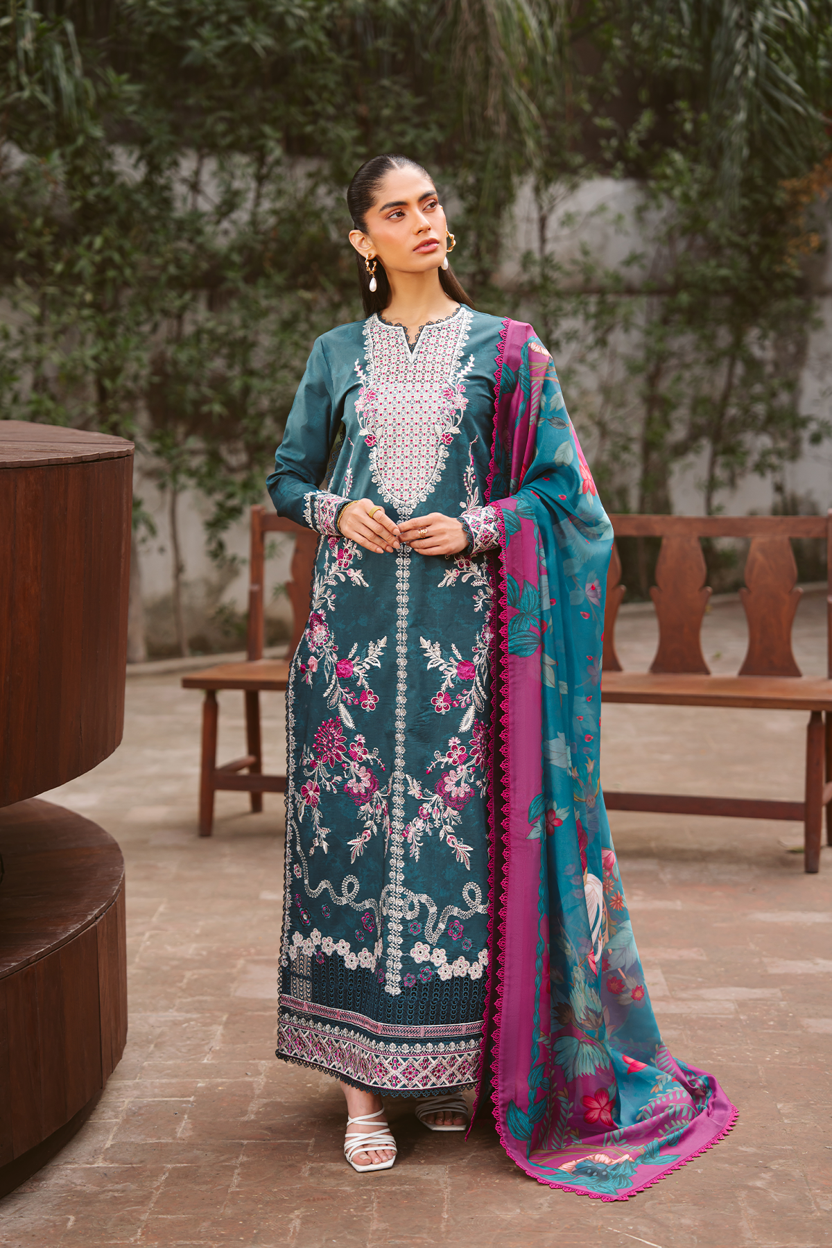 Serein By Ayzel Embroidered Lawn Suit Unstitched 3 Piece SAY26R ZENVIA – Summer Collection