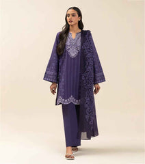 Beechtree Unstitched Embroidered Lawn 3 Piece Suit – MOONLIT SEA – Summer Collection