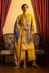 Sana Safinaz Embroidered Linen Suits Unstitched 3 Piece M243-025B-3DB – Luxury Winter Collection