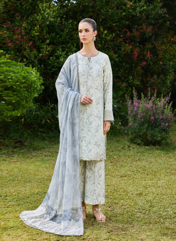 Baroque – Farasha Sorine Embroidered Lawn Unstitched 3Pc Suit BFL26- Palm Whisper