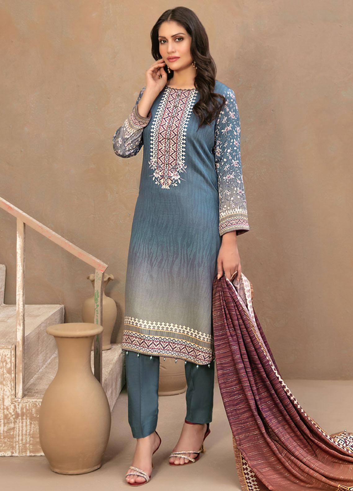 Tawakkal Fabrics Printed Satin Suits Unstitched 3 Piece TWF23ST D-9738 – Winter Collection