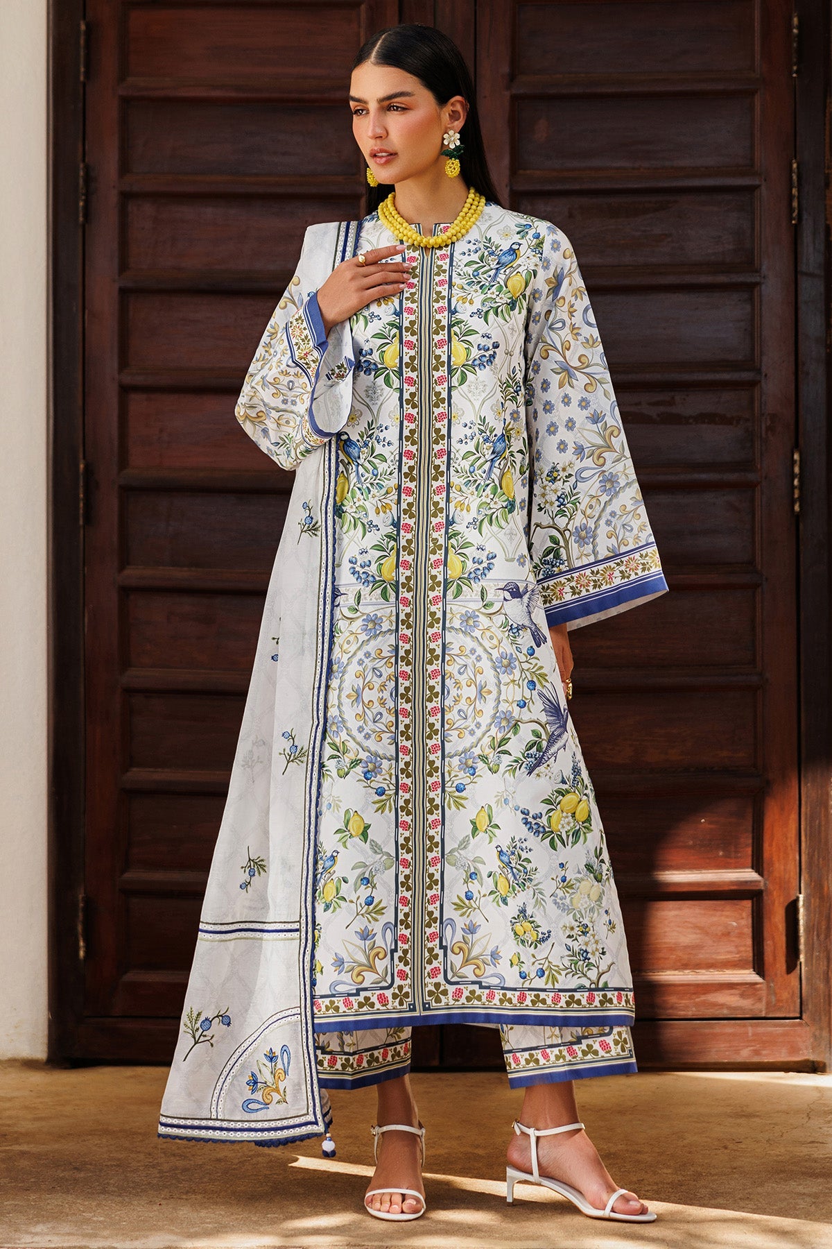 Jazmin Unstitched Luxury Embroidered Lawn 3 Piece Suit JAZ26L-9302 Summer Collection