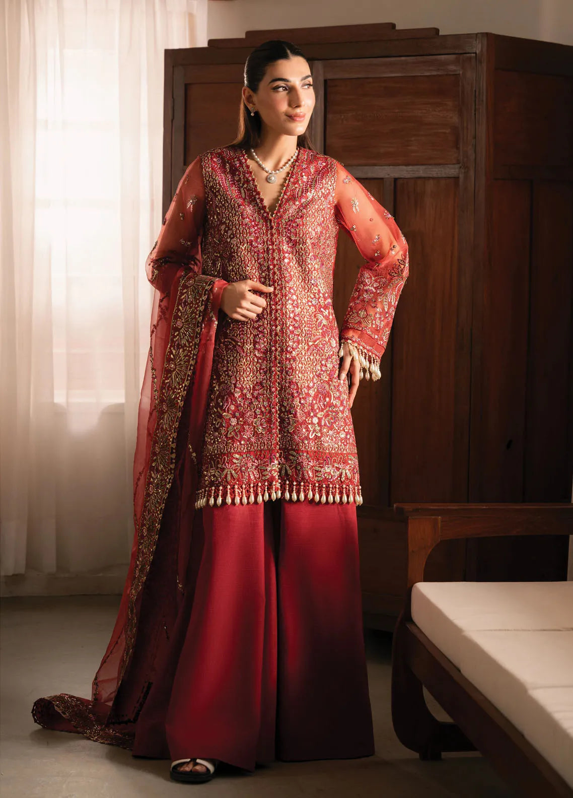 Solene By Ayzel Embroidered Organza Suit Unstitched 3 Piece AAF24SF D-09 Adva – Formal Collection
