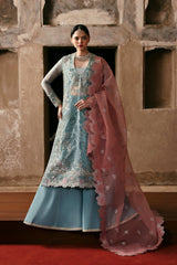 Kaashvi by Ayzel Unstitched Organza Embroidered Suits 3 Piece AAF25KW RAVINA AZW-25-V2-04 – Wedding Collection