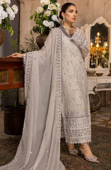 Merakish Luxury Chiffon Embroidered’22 – MERKI-C-V2-D3 – Cloud Gray