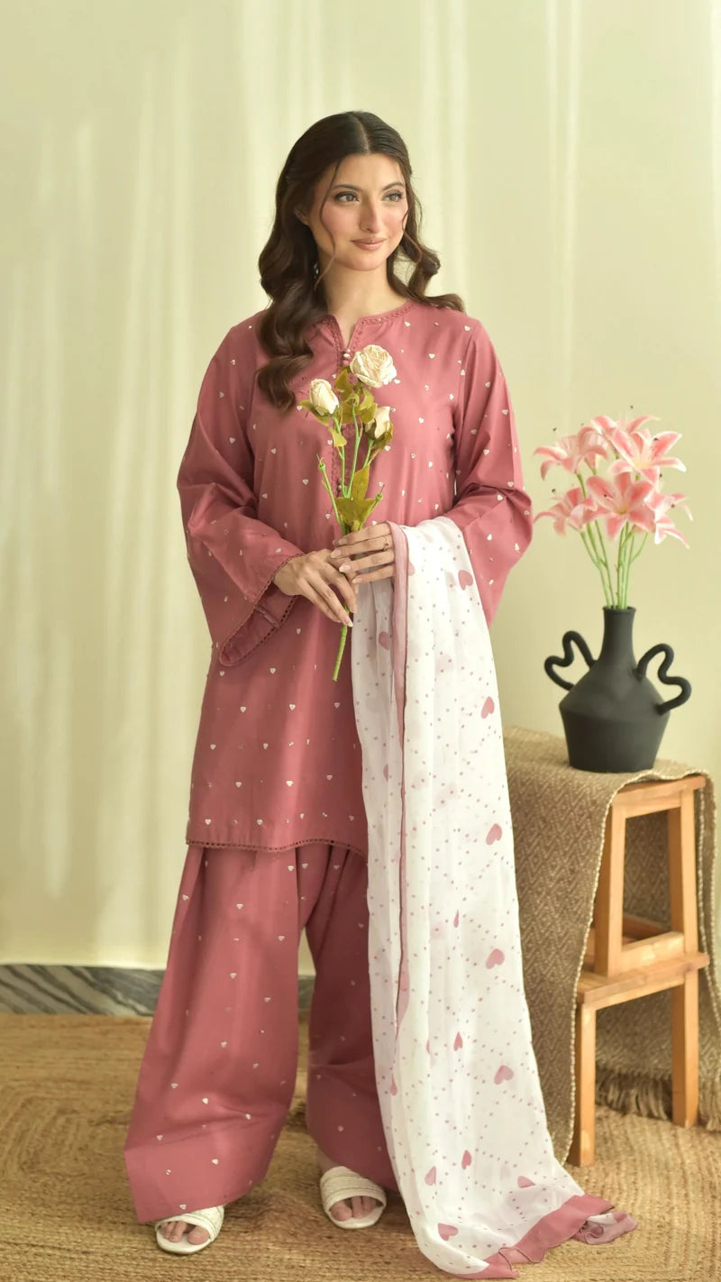 Rose Emb Farshi Shalwar 3pc