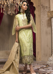 Zardaan – Guzillek Embroidered Organza Unstitched 3 Piece Suit GZK19ZD 03 Alluring Breeze – Luxury Collection