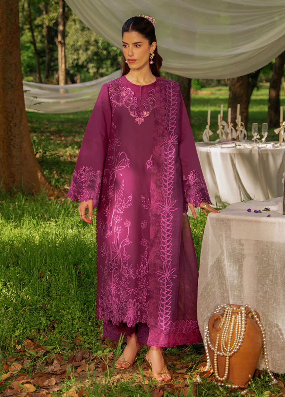 Rang Rasiya Unstitched Embroidered Luxury Lawn 3 Piece Suit RR26ULE ZAHA – Eid Collection