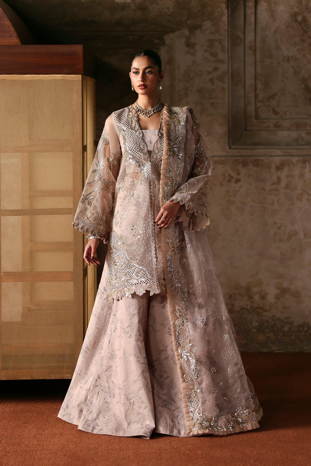 Kaashvi by Ayzel Unstitched Organza Embroidered Suits 3 Piece AAF25KW NEYSA AZW-25-V2-02 – Wedding Collection
