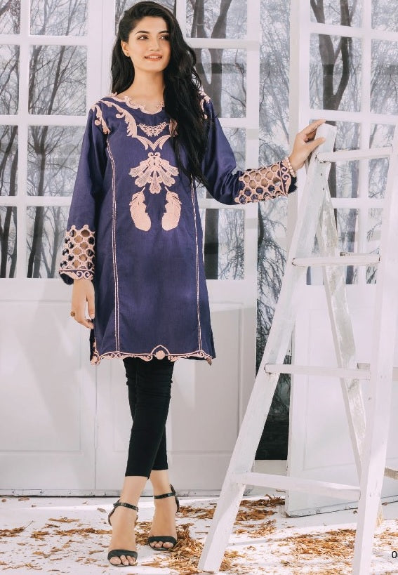 Al-Zohab Denim Embroidered Exclusive Shirts – D-05