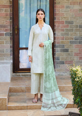 Baroque – Farasha Sorine Embroidered Lawn Unstitched 3Pc Suit BFL26- Sage Mist