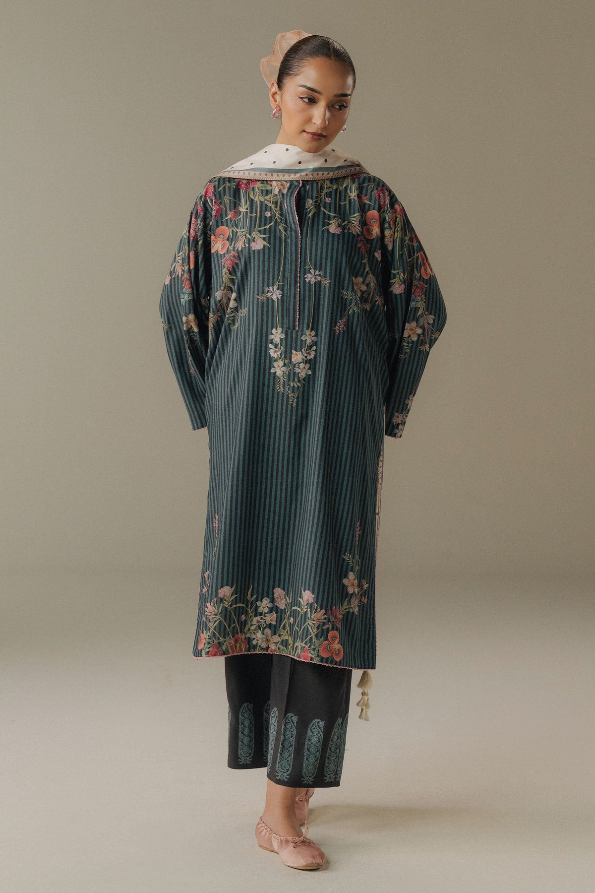 Coco by Zara Shahjahan Prints Unstitched Linen Suits 3 Piece CZS25PW Amber Days D-1B – Winter Collection