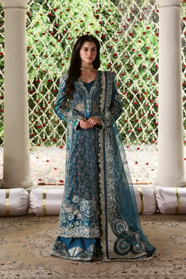 Shehnai By Afrozeh Embroidered Organza Suits Unstitched 3 Piece AF25SA D-10 Sitara – Wedding Collection