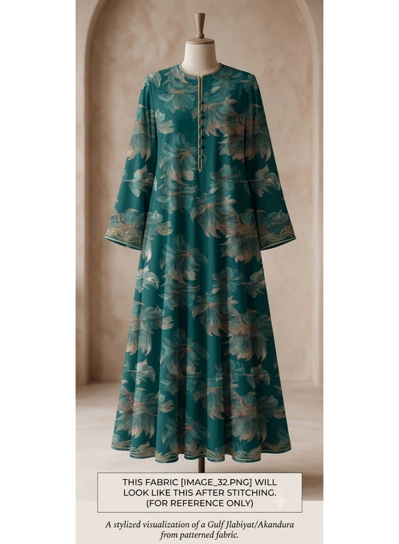 Women Unstitched Silk-Blend Fabric for Jalabiya & Kandura – Premium Cotton Arabic Dress Material (3m Length x 1.4m Width)