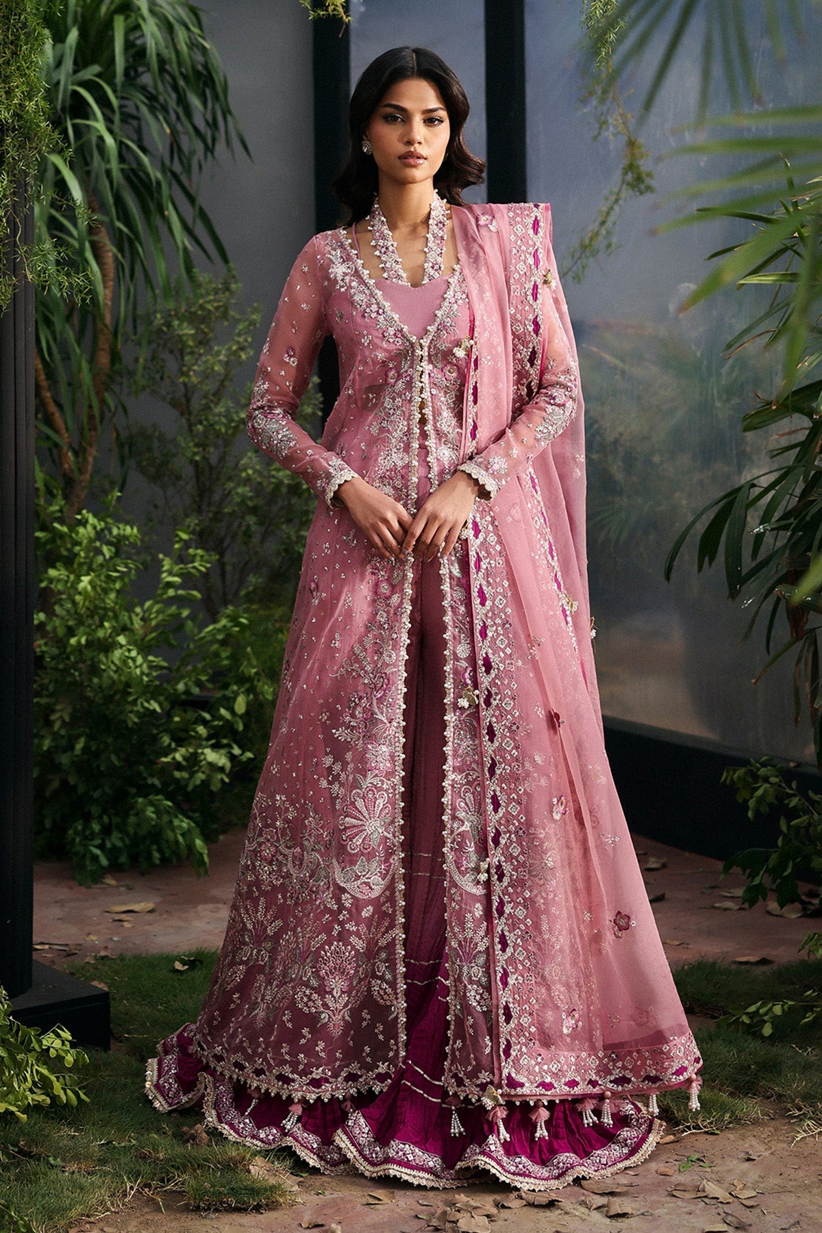 La Fuchsia By Afrozeh Embroidered Chiffon Suits Unstitched 3 Piece AF25LF D-01 Seraira – Formals Collection
