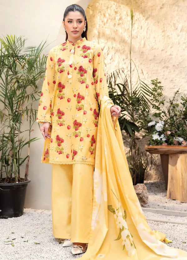M basic Elaheh by Maria B Printed Lawn Suit Unstitched 3 Piece MB25EM D-06 – Summer Collection