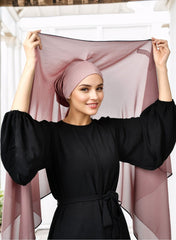 Instant Chiffon Hijab Set 3-in-1 Hijabs Scarf with Built-in Magnets and Undercap Head Wraps with Model Cap