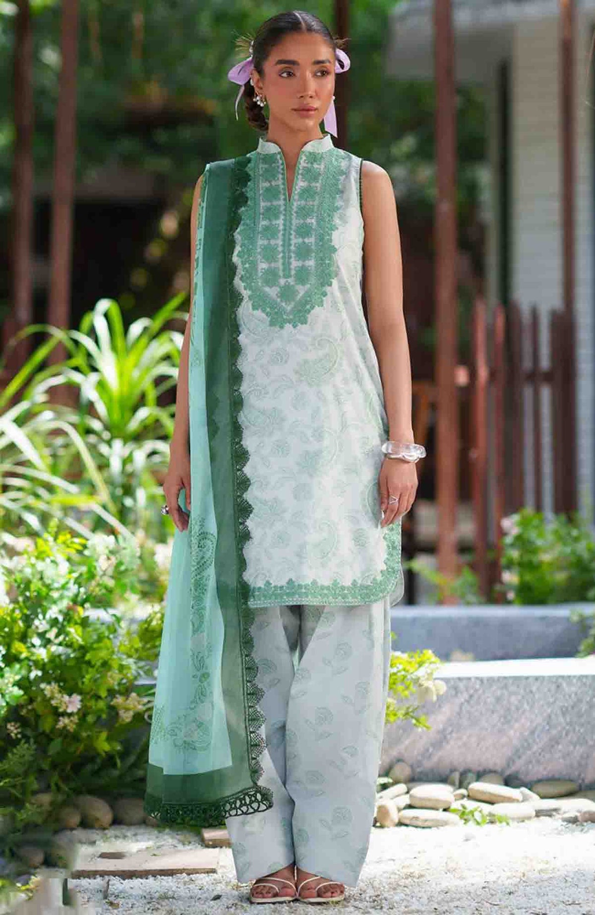 Laanem by Saira Rizwan Unstitched Lawn Embroidered 3 Piece Suit - SRLMPRT-6B- Zareen-B Summer Collection