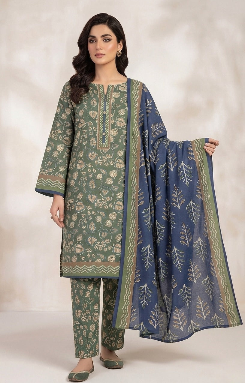 ELEGANT AND SOPHISTICATED ZAYA LAWN 3 PIECE SUMMER WARDROBE.