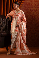 Sana Safinaz Embroidered Linen Suits Unstitched 3 Piece M243-023B-3CQ – Luxury Winter Collection