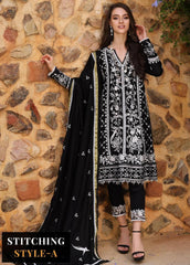 Noor By Saadia Asad Embroidered Linen Suits Unstitched 3 Piece NSA23WS D1 – Winter Collection