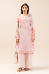 Beechtree Unstitched Embroidered Lawn 3 Piece Suit – ROSE MIST – Summer Collection