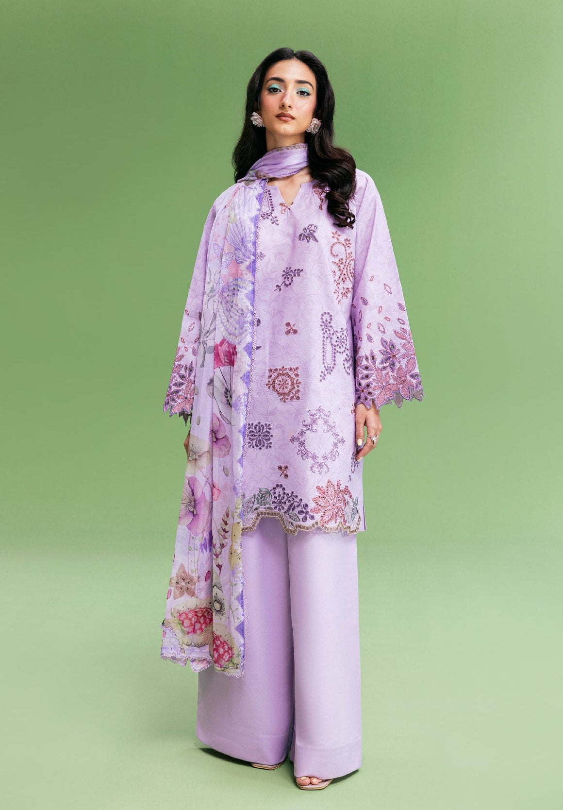 Zync by Florent Unstitched Embroidered Printkari Lawn 3 Piece Suit FL26UZP FZ-1A – Summer Collection