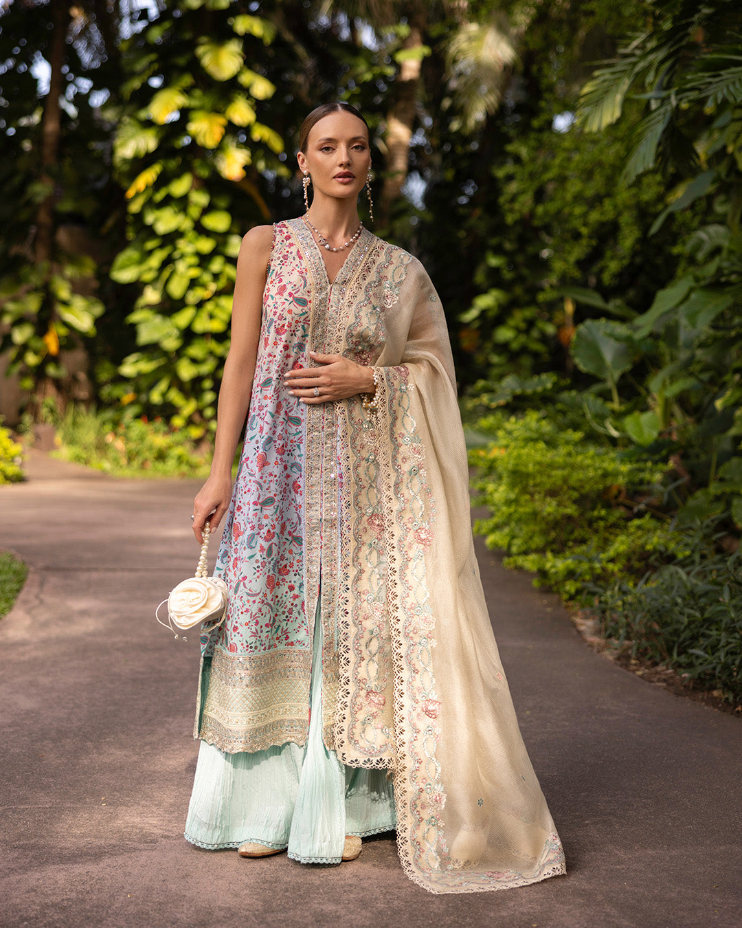 Faiza Saqlain Luxury Embroidered Lawn Suits Unstitched 3 Piece - Danica - Luxury Lawn Collection-