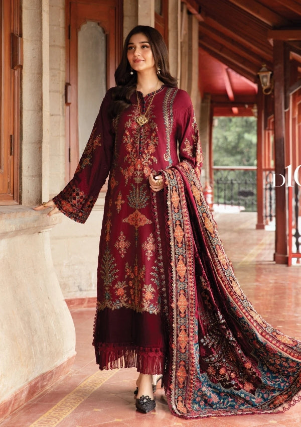 Maria B Embroidered Suits 3 Piece Unstitched Embroidered Suit | Luxe W-D10