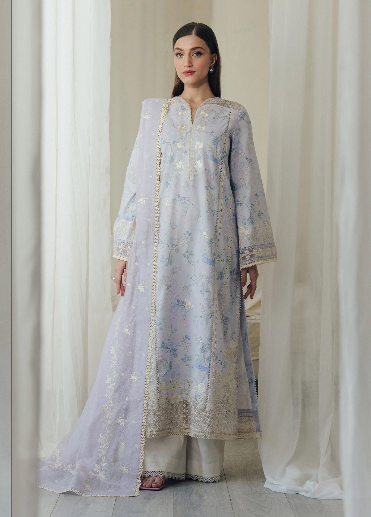 Daybreak by Afrozeh Unstitched Printkari Embroidered Lawn 3 Piece Suit AF26UDB D-4 DOVEMIST – Summer Collection