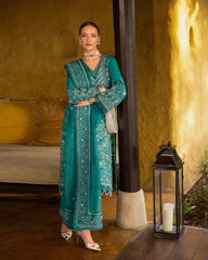 Faiza Saqlain Luxury Embroidered Lawn Suits Unstitched 3 Piece - Calla - Luxury Lawn Collection