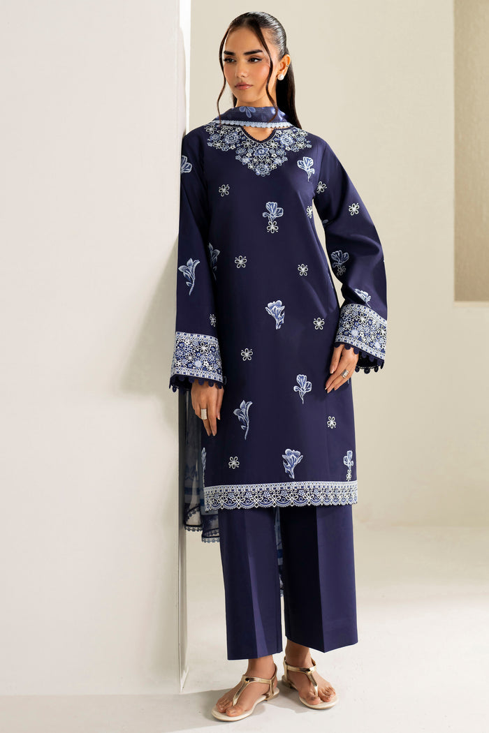Baroque – Farasha Summer Weaves Embroidered Lawn Unstitched 3Pc Suit BFL26- Midnight Hue