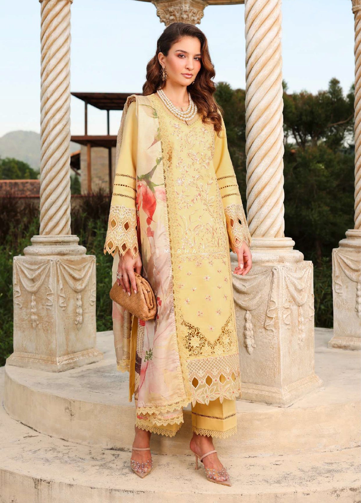 Florence by Rang Rasiya Unstitched Embroidered Lawn 3 Piece Suit RR26UFL Mirha – Summer Collection