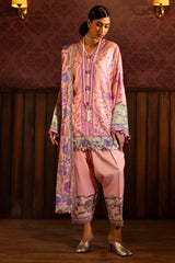 Sana Safinaz Embroidered Linen Suits Unstitched 3 Piece M243-021A-3DB – Luxury Winter Collection