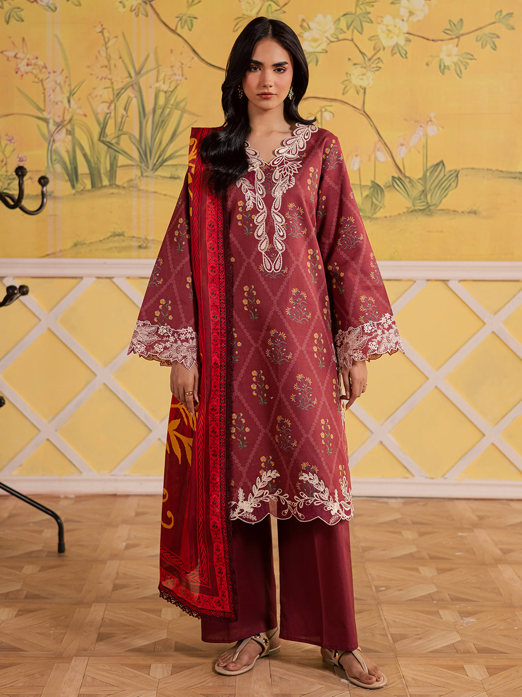 Afsana by Mahnur Embroidered Lawn Suit Unstitched 3 Piece AFS26IB AL-09 – Summer Collection