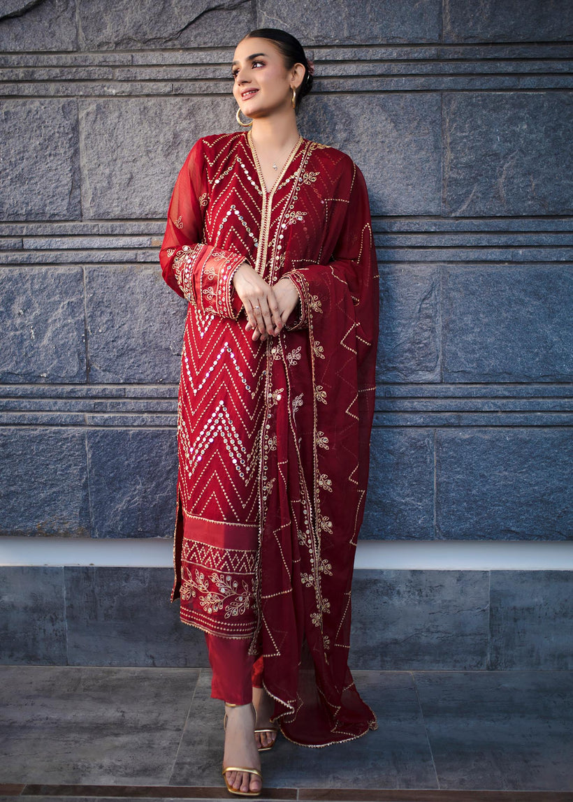 Merakish Luxury Chiffon Embroidered’23 – ST23-MK7 Sola Singhar