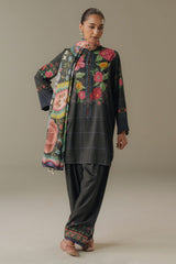Coco by Zara Shahjahan Prints Unstitched Linen Suits 3 Piece CZS25PW Olive Hour D-5A – Winter Collection