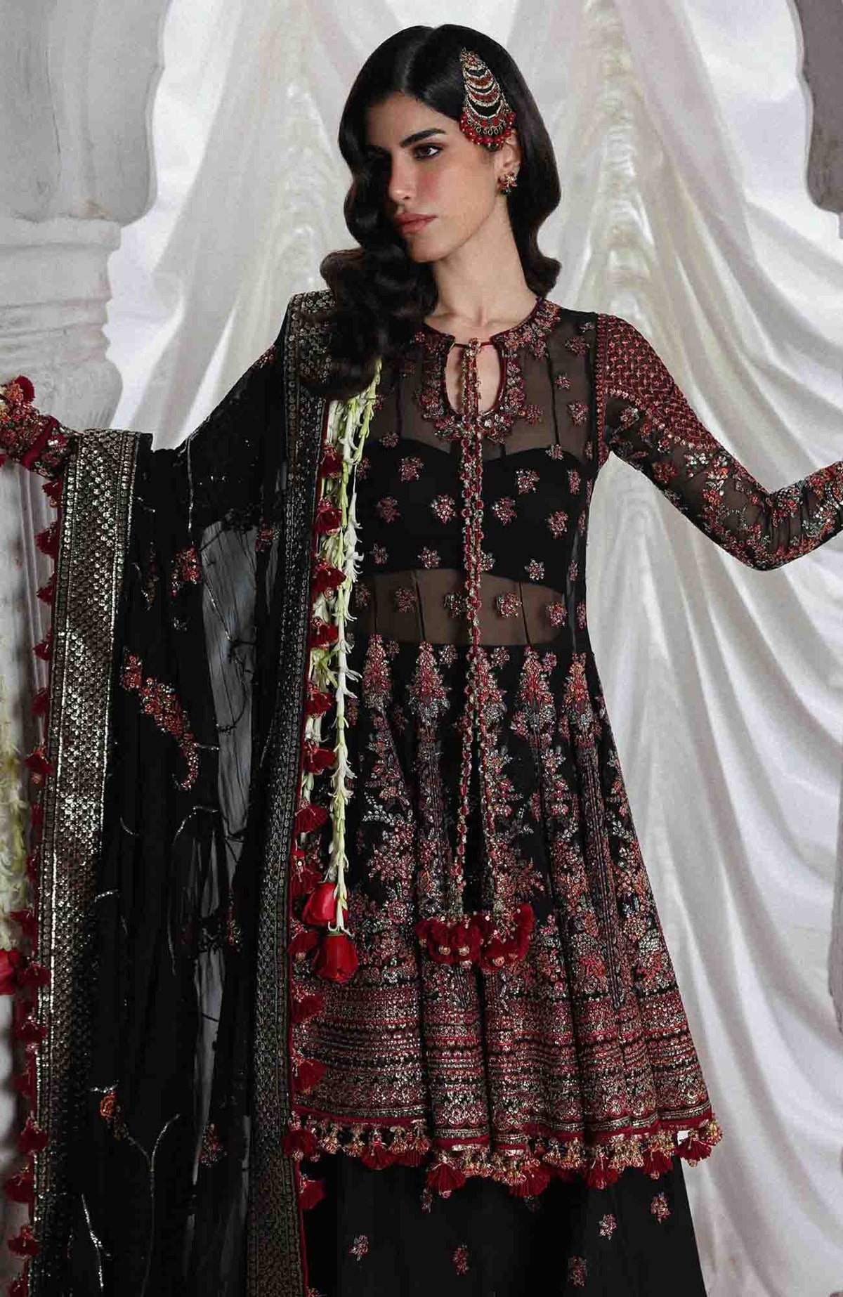Festive by Hussain Rehar Unstitched Korean Raw Silk Embroidered 3 Piece Suit - HRFSTF2- Siyara - Festive Collection