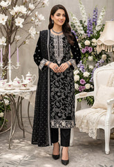Merakish – Almas By Shahzeb Textiles Embroidered Chiffon Suits Unstitched 3 Piece ST26MK-V26- Aura Of Noir