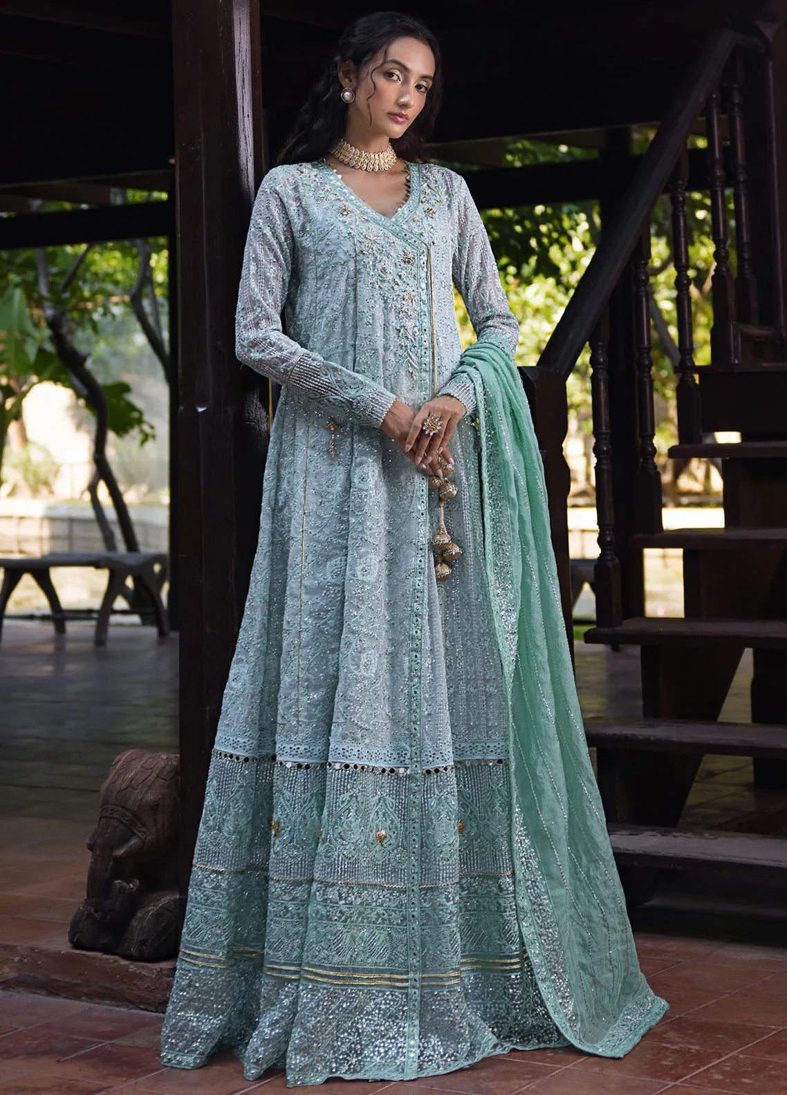 Roohi By Mushq Embroidered Organza Suit Unstitched 4 Piece MQ24R Diya – Luxury Collection