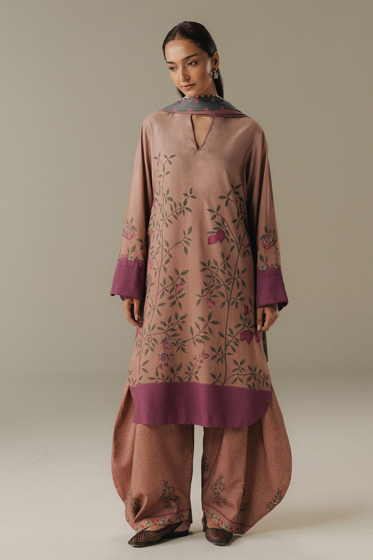 Coco by Zara Shahjahan Prints Unstitched Linen Suits 3 Piece CZS25PW Sienna Field D-4B – Winter Collection