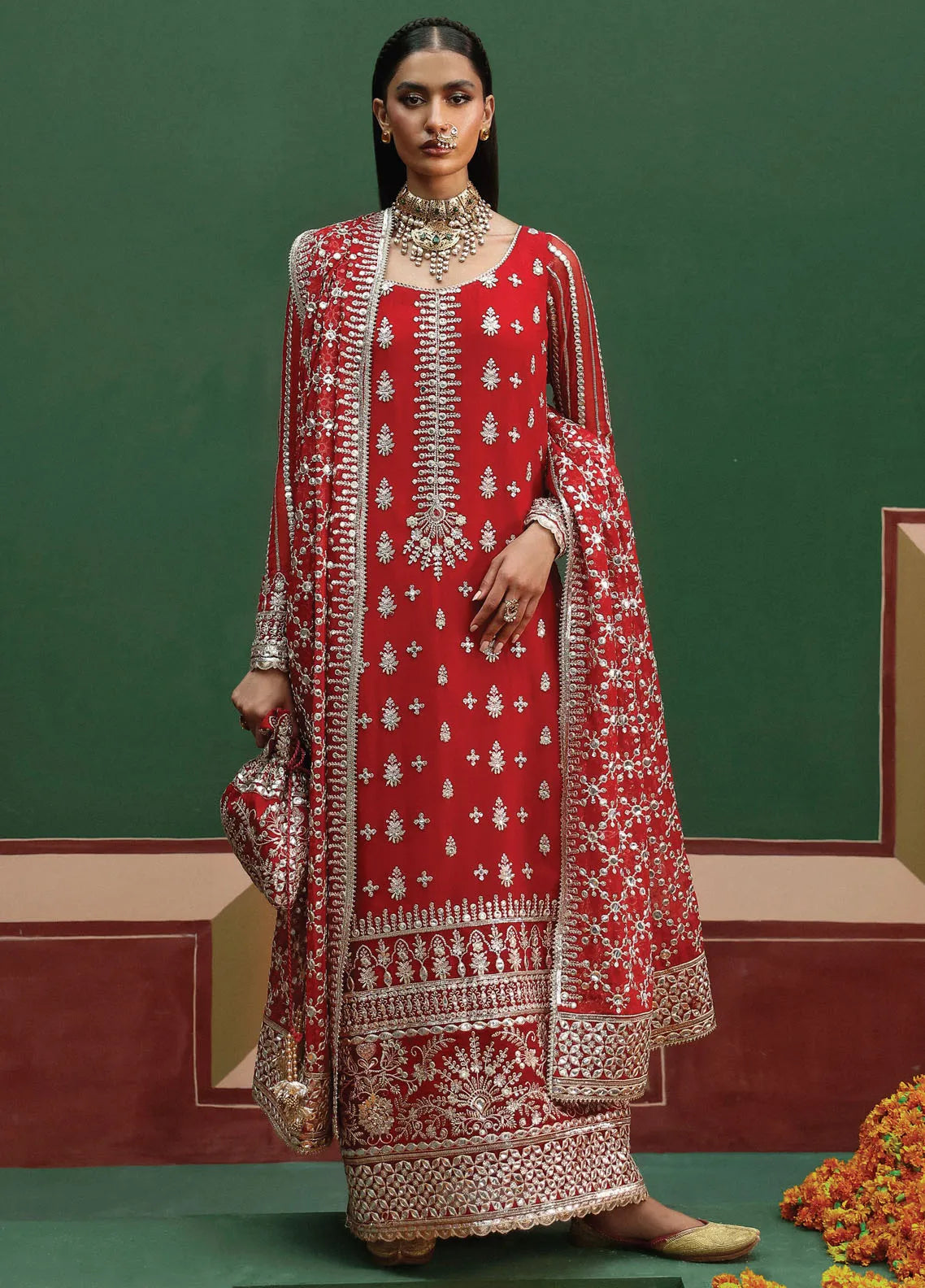 Shehnai By Afrozeh Embroidered Suit Unstitched 3 Piece AF24SW AFS-24-02 Nishat – Formal Collection