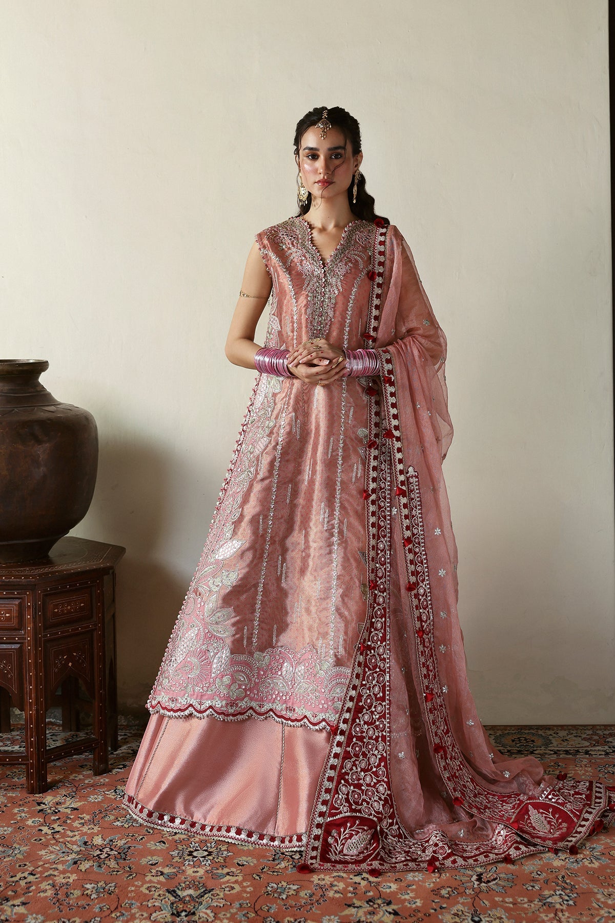 Shehnai By Afrozeh Embroidered Tissue Zari Suits Unstitched 3 Piece AF25SA D-09 Roshaan – Wedding Collection
