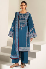Baroque – Farasha Summer Waves Embroidered Lawn Unstitched 3Pc Suit BFL26- Pale Blue
