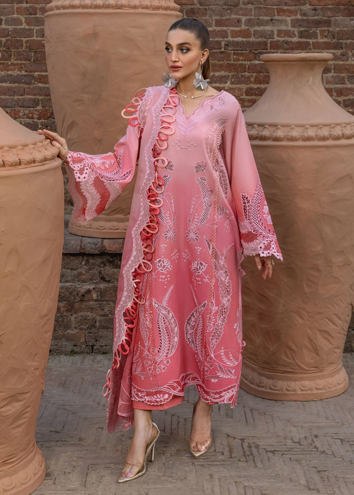 Crimson by Saira Shakira Embroidered Lawn Suits Unstitched 3 Piece CR2LS 1B-ALL THINGS OMBRE – Luxury Collection