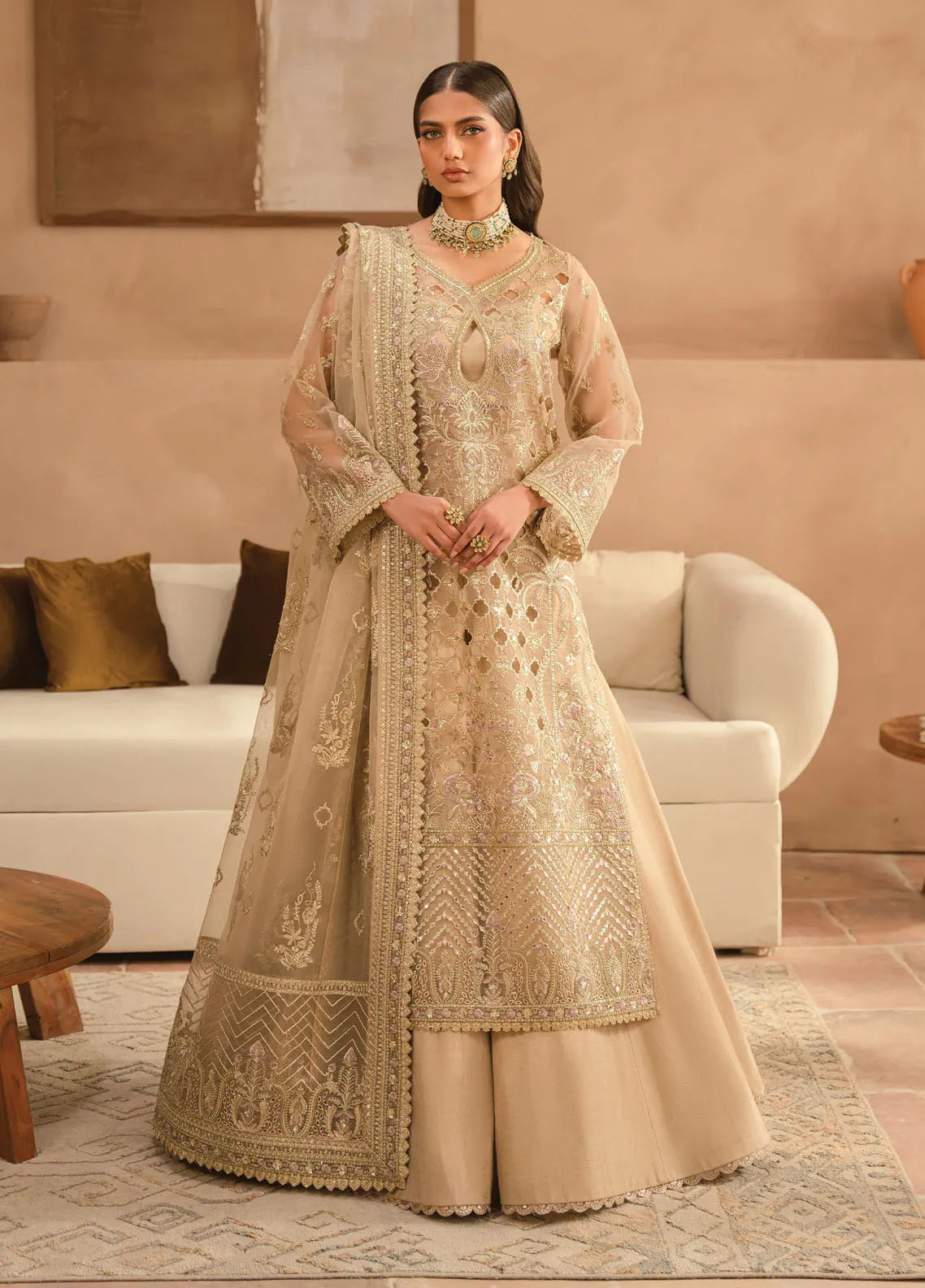 Panache by Ayzel Embroidered Organza Suit Unstitched 3 Piece AAF24PF D-08 Rusa – Formals Collection