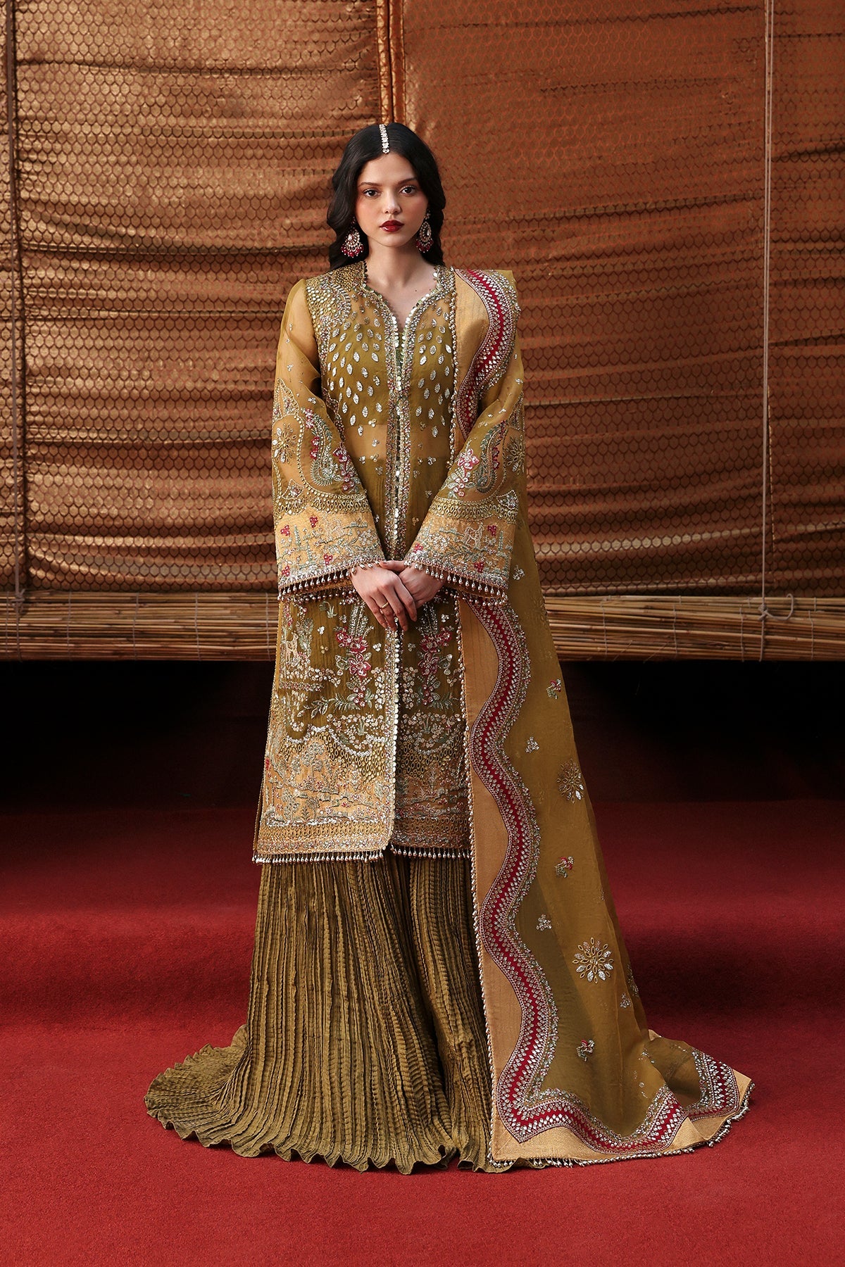 Kaashvi by Ayzel Unstitched Organza Embroidered Suits 3 Piece AAF25KW USHNA AZW-25-V2-07 – Wedding Collection