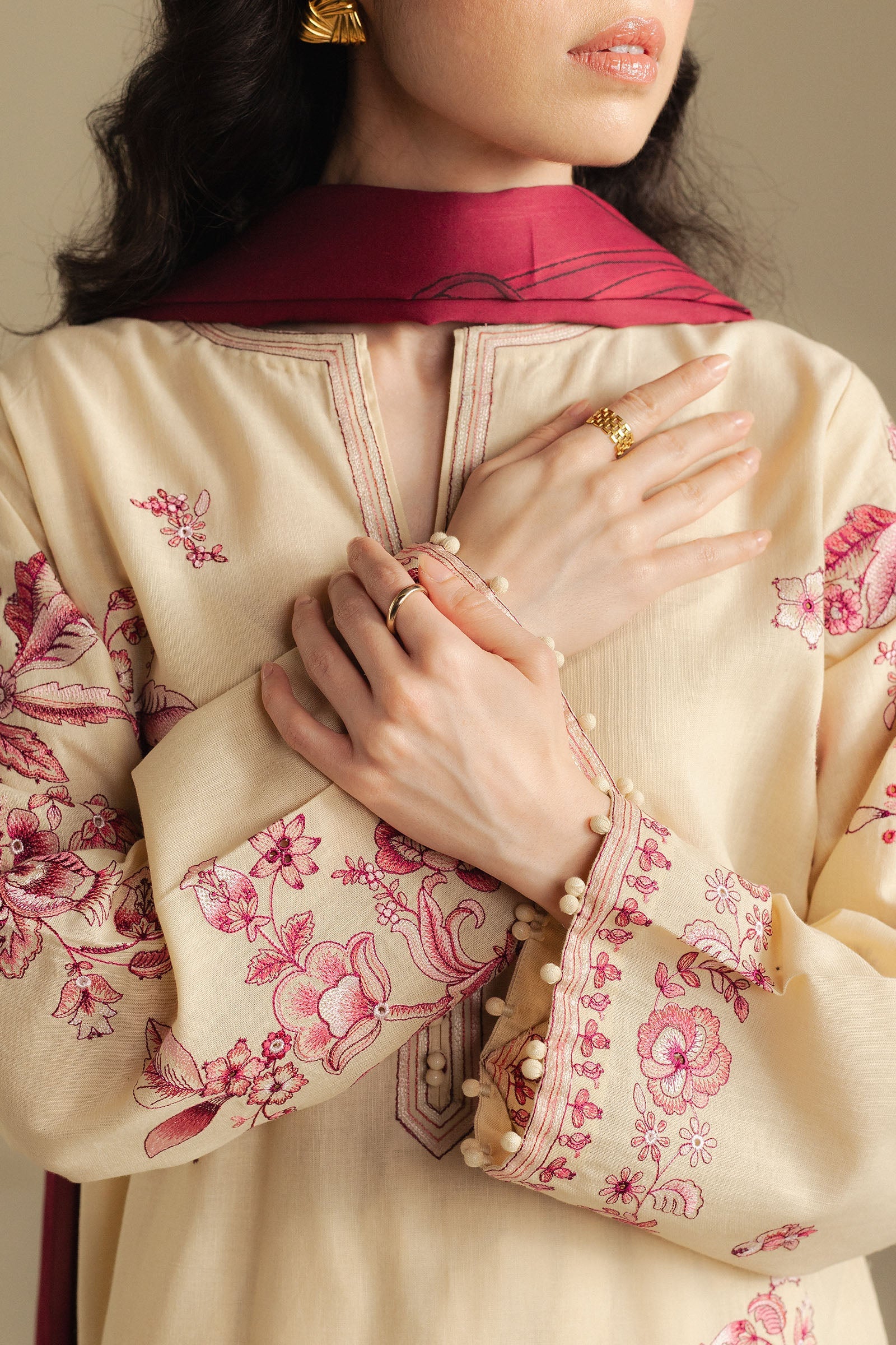Coco by Zara Shahjahan Unstitched Winter Khaddar Embroidered Suits 3 Piece CZS25WU D-10 A Snowdrop – Winter Collection
