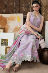Bloom By Saira Shakira Unstitched Lawn Embroidered 3 Piece Suits- SRSKBLM-8A- Iris- Summer Collection